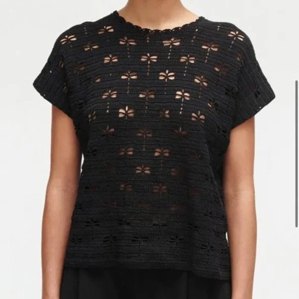 NWOT Rachel Comey Cash Knit Top Black | Sz M fits S | Dragonflies!!